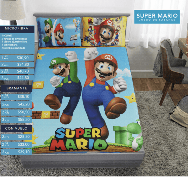 Sábanas Héroes SuperMario