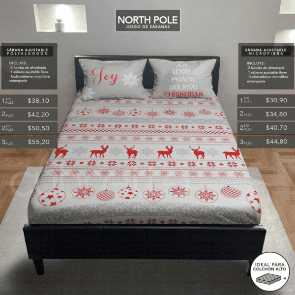 Sábanas Navidad North Pole