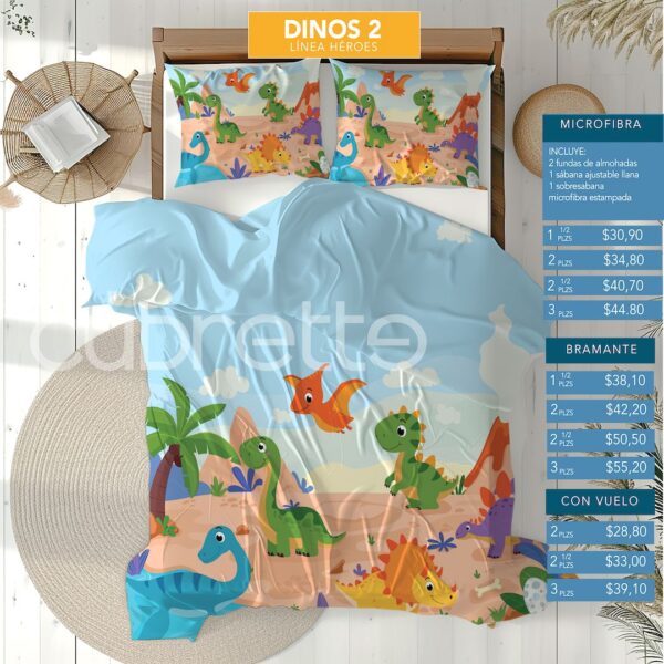 Sábanas Héroes Dinos 2