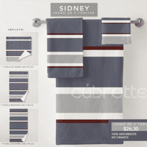 Juego de toallas X3 Sidney