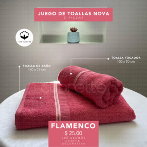 Juego de toalla x2 Flamenco
