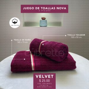 Juego de toalla x2 Velvet