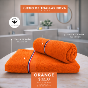 Juego de toalla x2 Orange