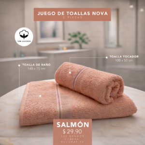 Juego de toalla x2 Salmón
