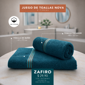 Juego de toalla x2 Zafiro