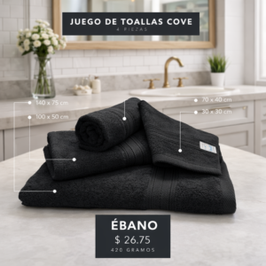 Jgo de Toallas Ébano