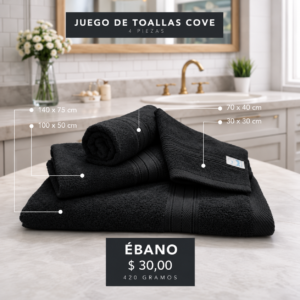 Jgo de Toallas Ébano