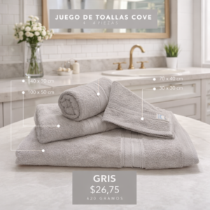 Jgo de Toallas Gris