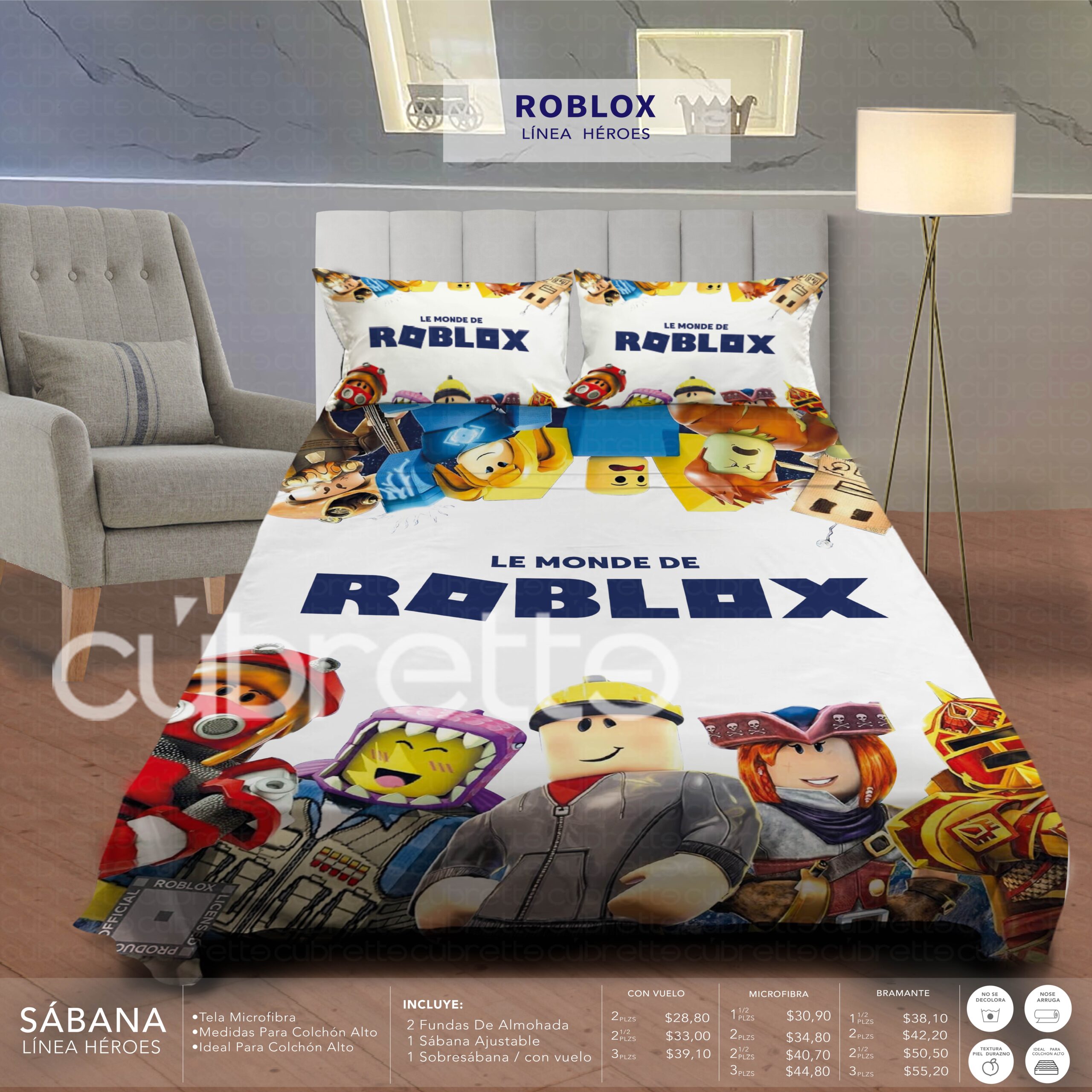 Sábanas Héroes Roblox