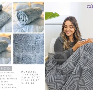 Cobija Jacqard Cuarzo