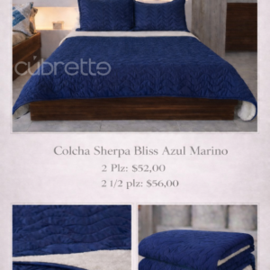 Colcha Sherpa Azul Marino