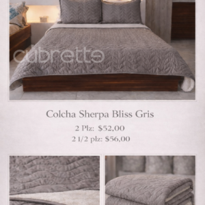 Colcha Sherpa Gris