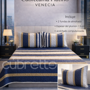 Cubrecama Platino Venecia