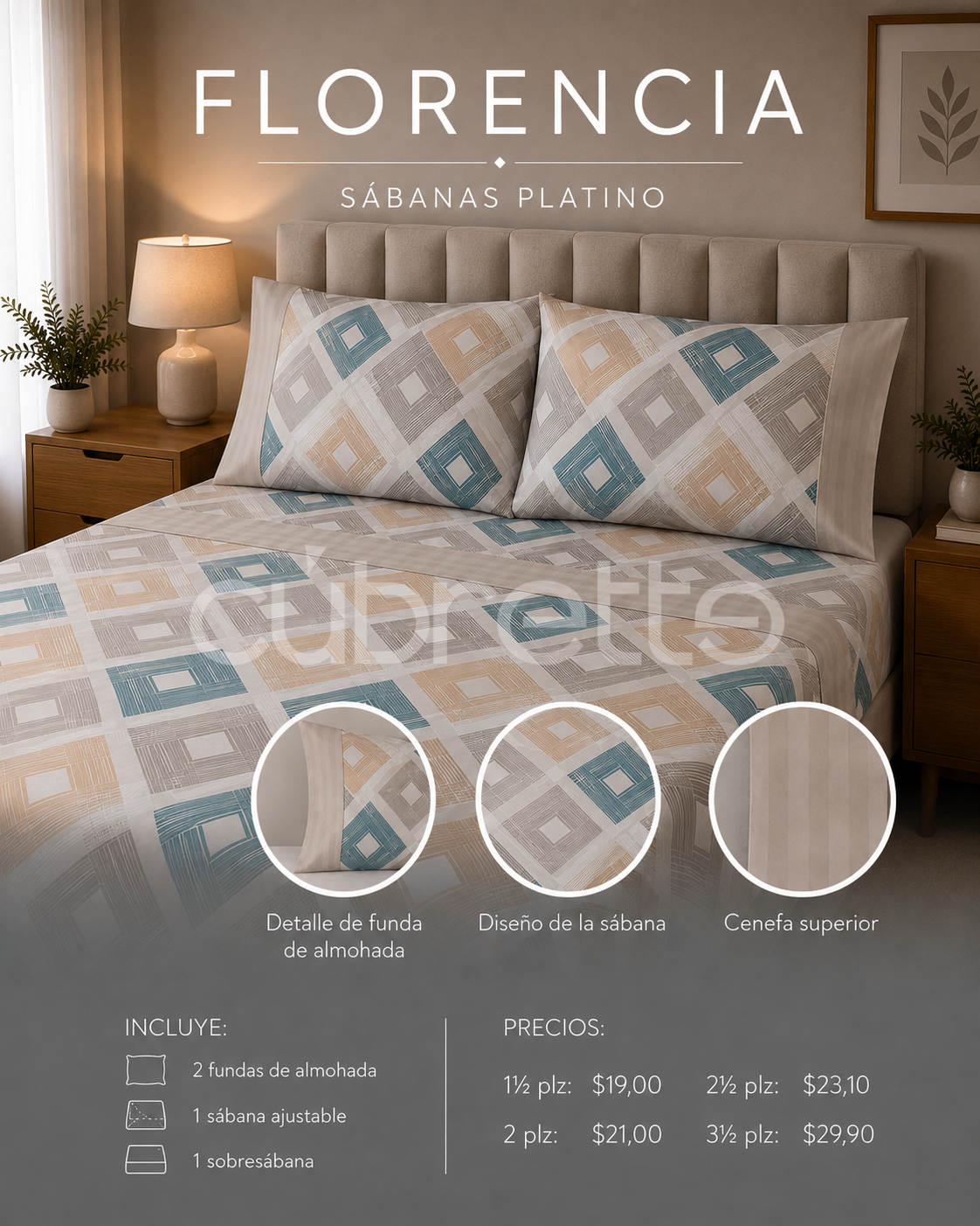 Sábanas Platino Florencia