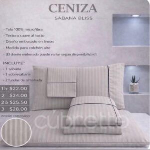 Sábanas Bliss Ceniza