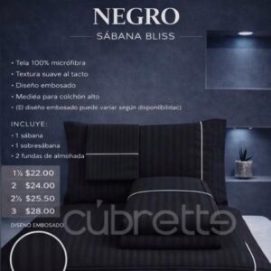 Sábanas Bliss Negro