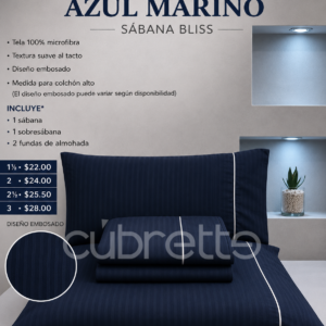 Sábanas Bliss Azul Marino