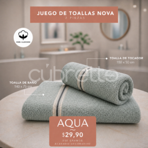 Juego de toalla x2 Aqua
