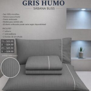 Sábanas Bliss Gris Humo
