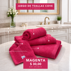 Jgo de Toallas Magenta