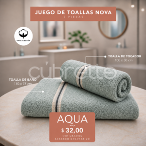 Juego de toalla x2 Aqua