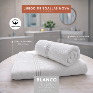 Juego de toalla x2 Blanco
