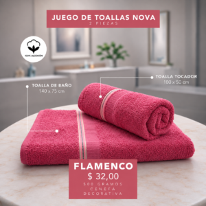 Juego de toalla x2 Flamenco