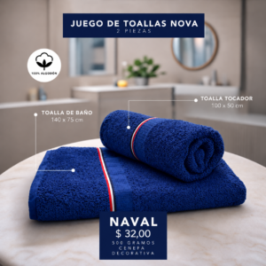 Juego de toalla x2 Naval