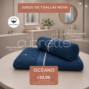 Juego de toalla x2 Océano