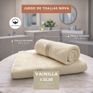 Juego de toalla x2 Vainilla