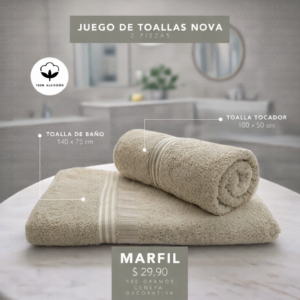 Juego de toalla x2 Marfil