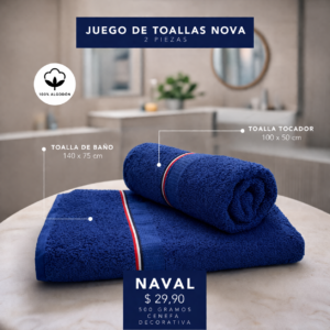 Juego de toalla x2 Naval