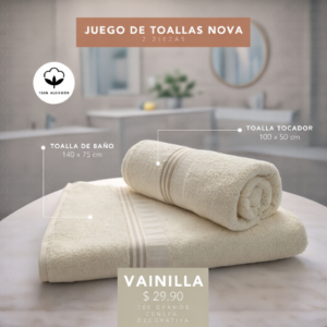 Juego de toalla x2 Vainilla
