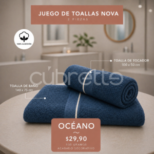 Juego de toalla x2 Océano