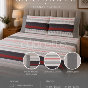 Sábanas Platino Santander
