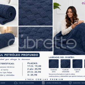 Cobija Jacqard Azul Petroleo Profundo