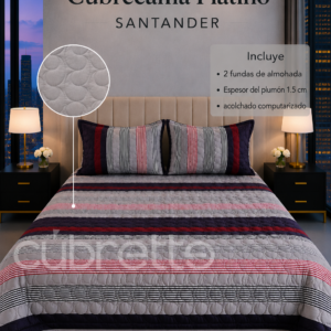 Cubrecama Platino Santander
