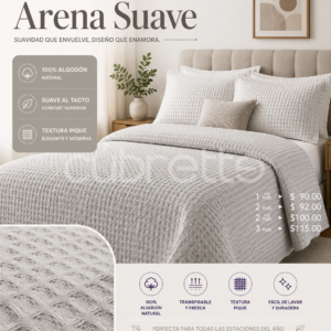 Cubrecama Pique Arena Suave