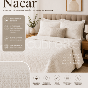 Cubrecama Aura Nácar