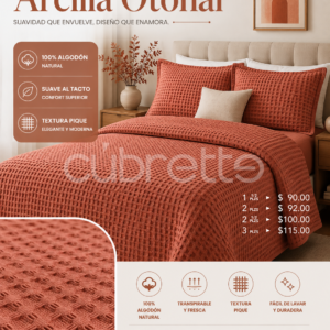 Cubrecama Pique Arcilla Otoñal